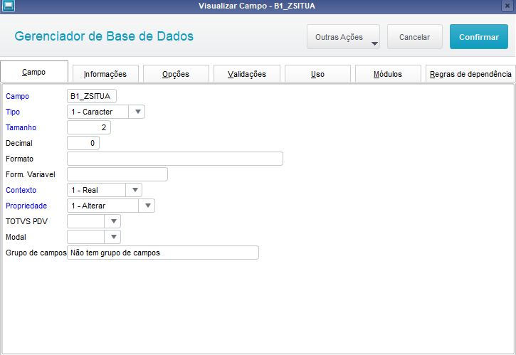 Configurações de workflow