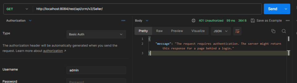 The request requires authentication The request requires authentication. The server might return this response for a page behind a login.